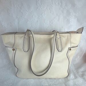 Aimee Kestenberg Ivory Leather Shoulder Bag Purse
